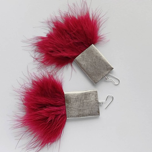 kolczyki z piórami PIÓRKO kolczyki