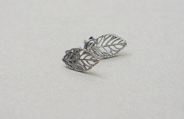 kolczyki wire wrapping Listki brzozy vol. 2  -sztyfty