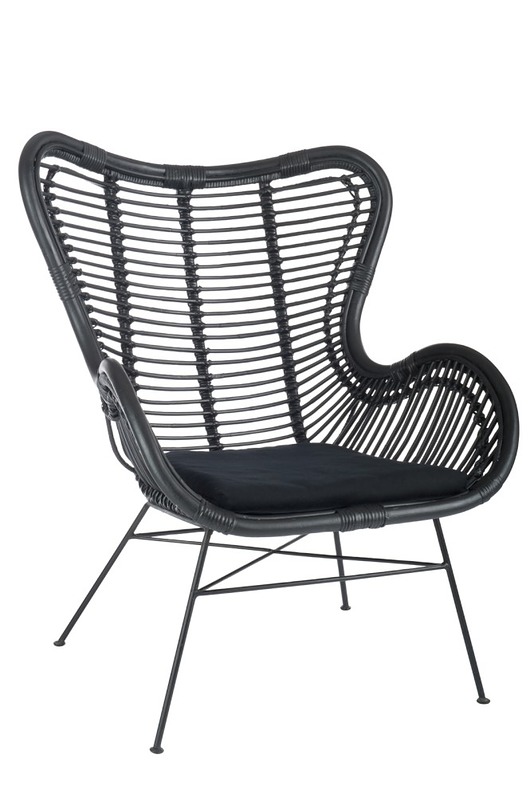 Krzesło, siedzisko Rattan Black, 90x70x76 cm Home Design