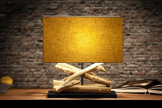 Lampa stołowa Natural Wood biała 40cm Home Design
