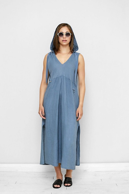 Sukienka lniana oversize Felicia niebieska Freeshion