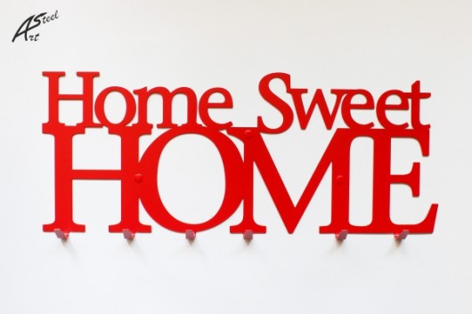 Wieszak na ubrania Home Sweet Home Czerwony ArtSteel
