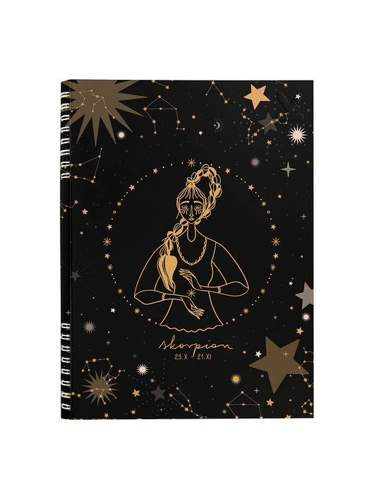 kalendarze i plannery NOTES ZODIAKI SKORPION B5  160 stron  SZARE LINIE