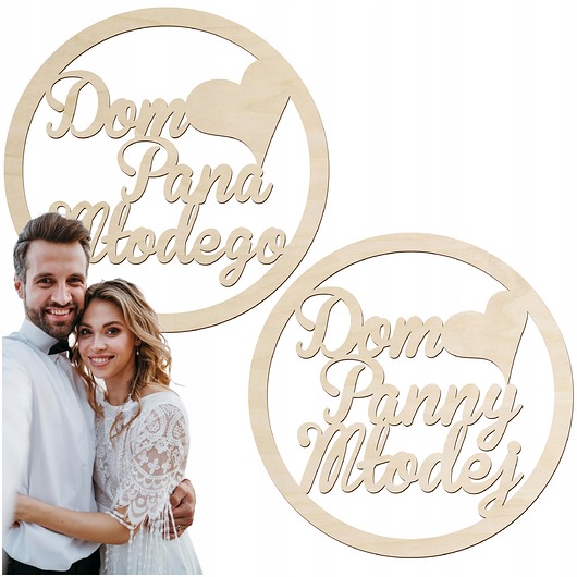 Ślub - inne Obręcze Koła Napis Dekoracja domu Dom Panny Młodej Pana Młodego KOMPLET