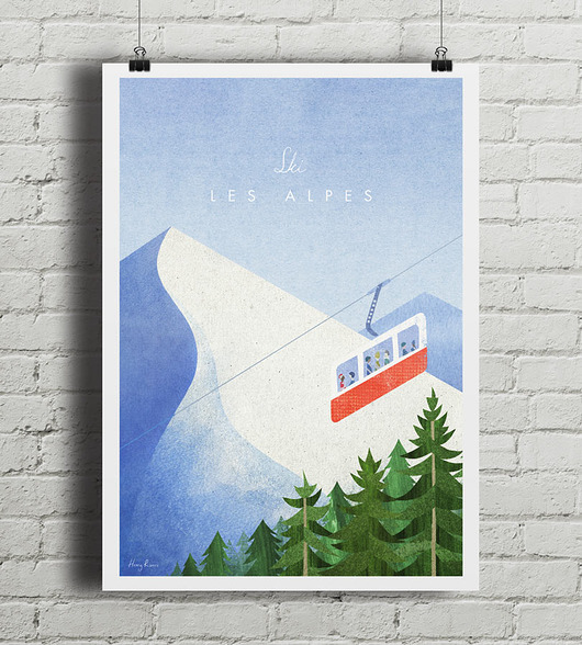 Alpy - vintage plakat minimalmill