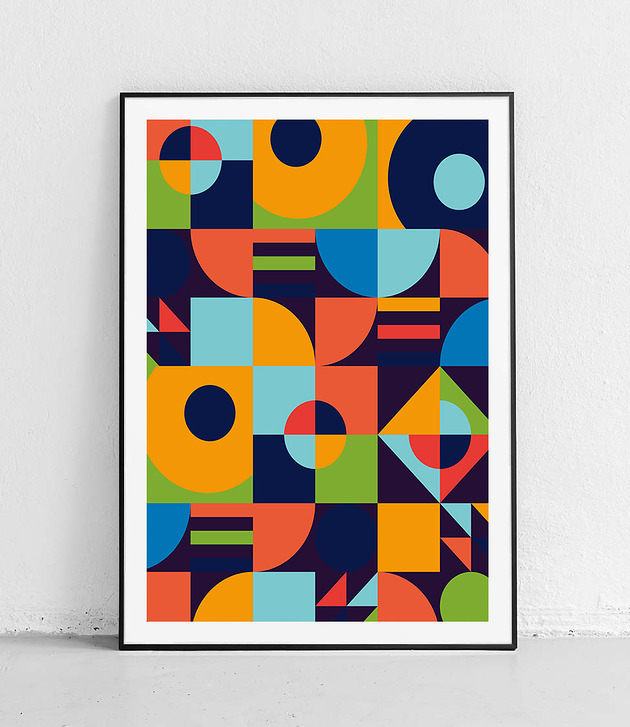 plakaty Plakat Kolorowy Chaos Geometrii