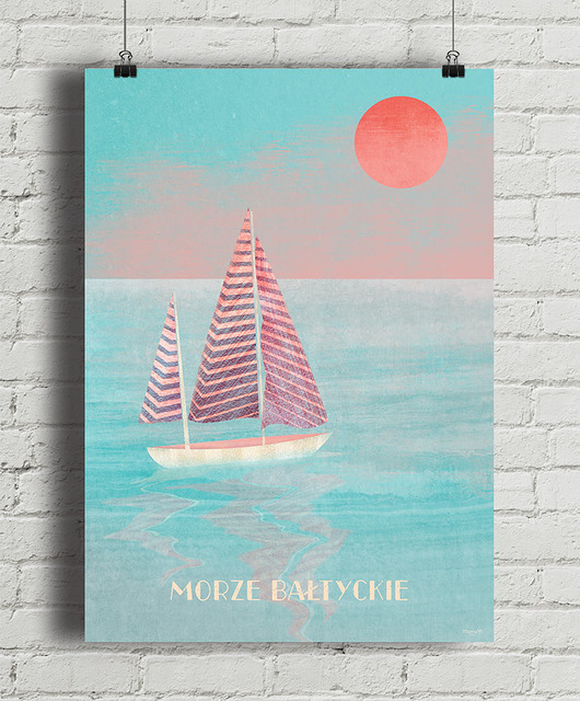 plakaty Plakat Morze Bałtyckie - żaglówka