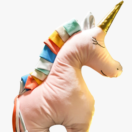 poduszki do pokoju dziecka Jednorożec UNICORN poduszka - jasny róż i grzywa multikolor