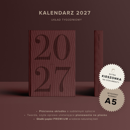 kalendarze i plannery PRZEDSPRZEDAŻ Kalendarz 2027 - minimalistyczny planer tygodniowy PaperDesk