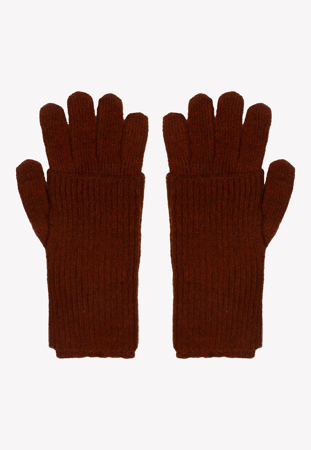 rękawiczki damskie Rękawiczki wełniane z ocieplaczem wełna100% brązowe