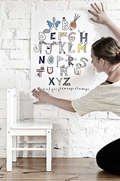Plakat edukacyjny LITERKI / ABC POSTER Tiu Tiu pracownia rysunku