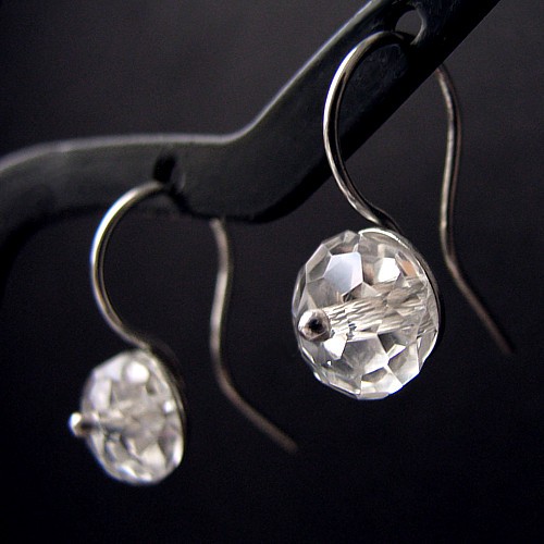 Mini kolczyki kryształ Swarovski - Crystal Rondelles Marisella