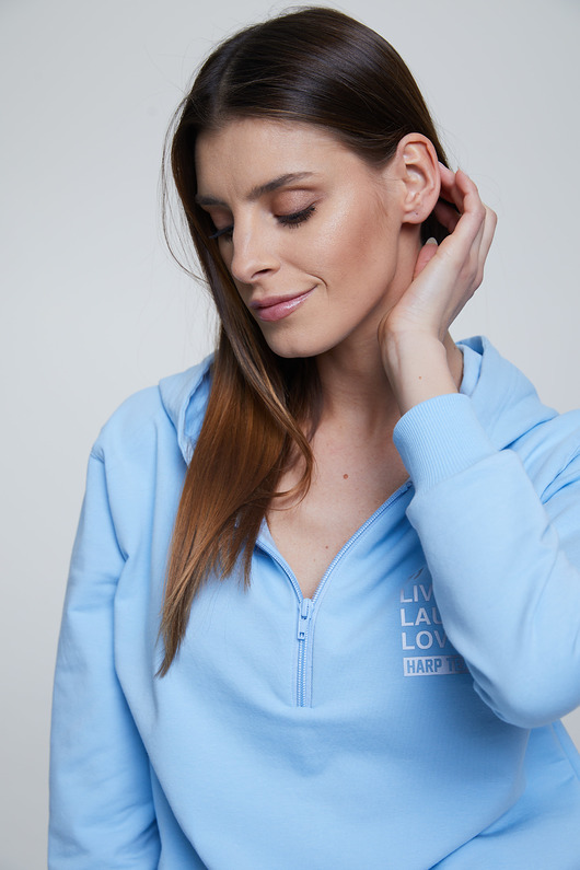 bluza z kapturem damska Bluza Hoodie IG Airy Blue