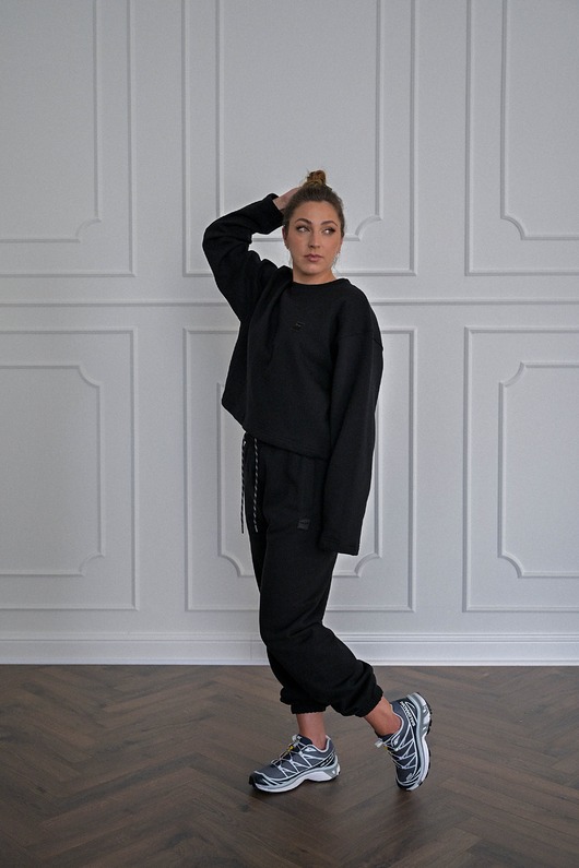 bluza bez kaptura damska Krótka bluza MOSCA black
