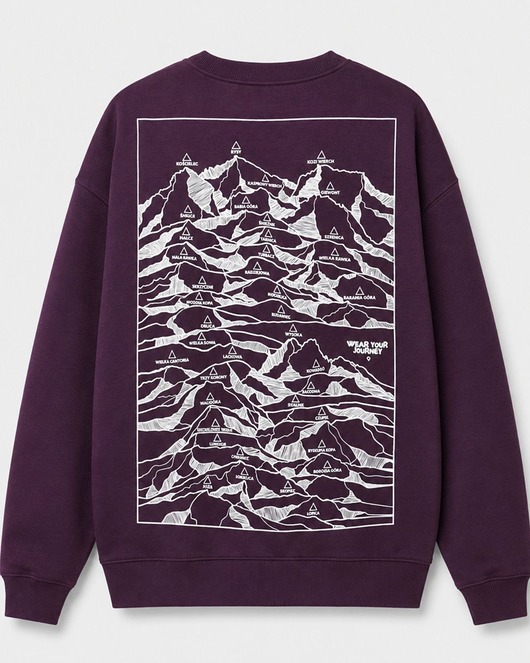 bluza bez kaptura damska Zaznacz zdobyte szczyty