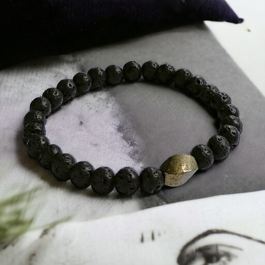 bransoletki z kamieni naturalnych Damska bransoletka: PIRYT & LAWA : na gumce