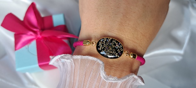 bransoletki na sznurku Bransoletka Dzika Marchew na Czerni