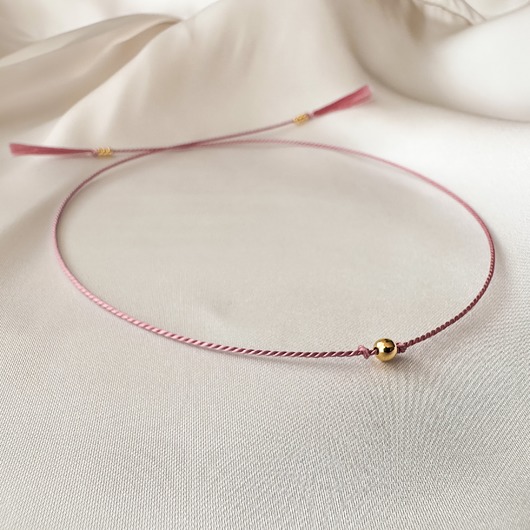 bransoletki na sznurku Złota Bransoletka Szczęścia 14K 585 różowa