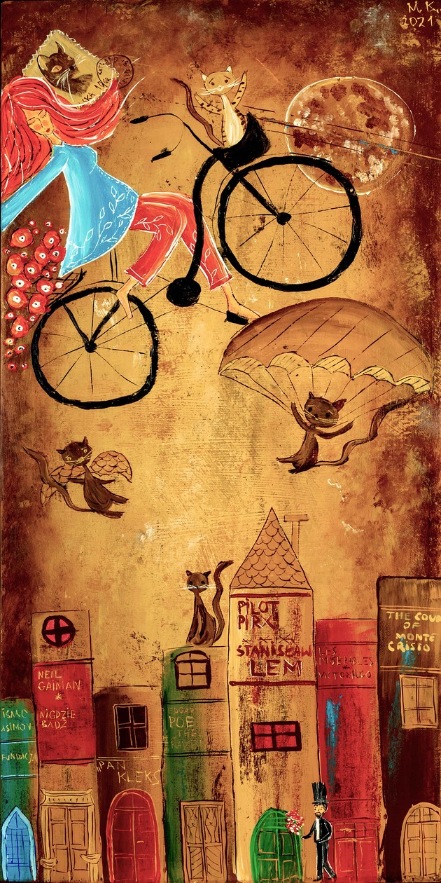 grafiki i ilustracje Pocztówka z Krainy Kotów - obraz