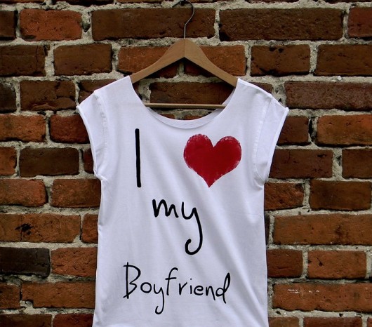 I LOVE MY BOYFRIEND koszulka oversize [36 S] Marvellousette