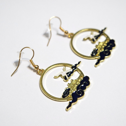 kolczyki - inne Kolczyki - Żuraw na niebie