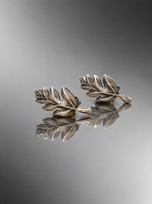 kolczyki wire wrapping Leaf - sztyfy