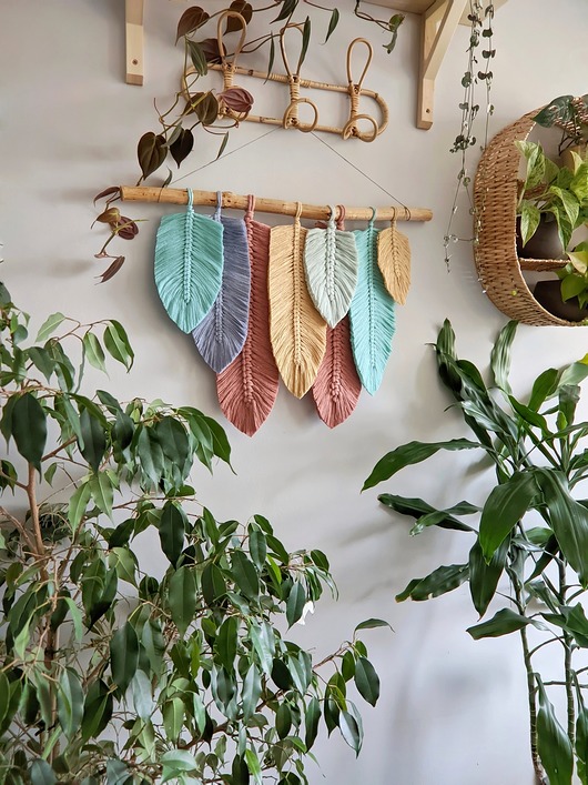 makramy Pastelowa boho  dekoracja do przytulnego wesołego mieszkania
