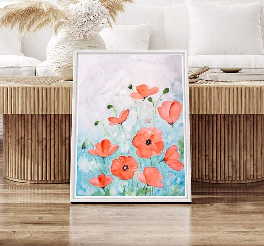 obrazy Oryginalna akwarela. Maki 28x36cm