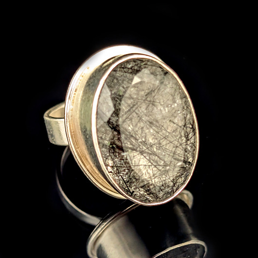 pierścionki srebrne Pierścionek Kwarc turmalinowy