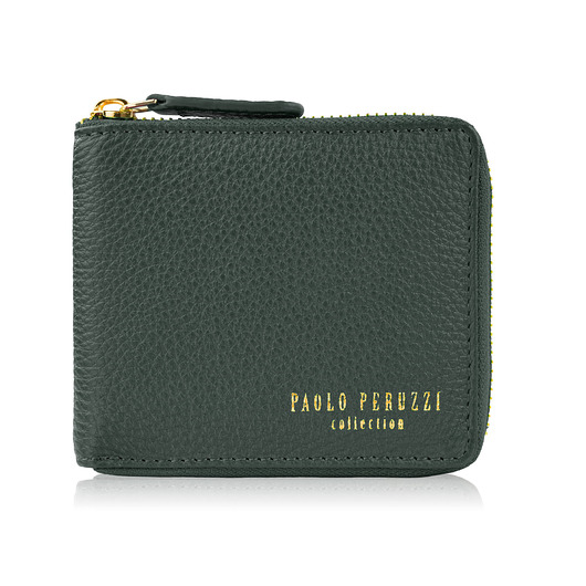 portfele damskie Portfel damski skórzany mały ciemnozielony poziomy z RFID KV-04-DGR