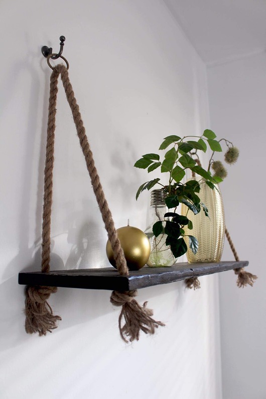 półki Drewniana postarzana półka loftowe wsporniki