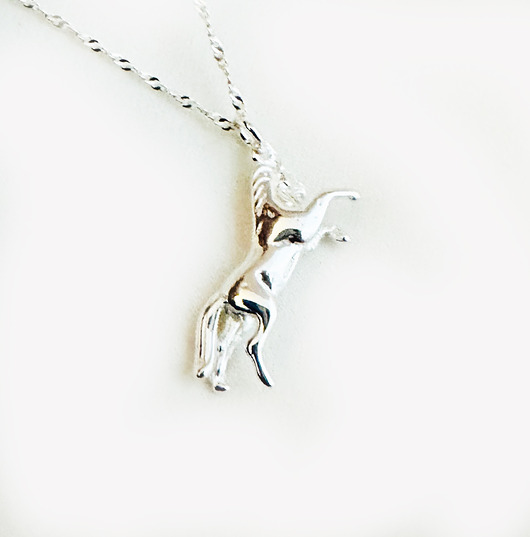 srebrne naszyjniki Naszyjnik z koniem,  srebrny koń , konik, hippika