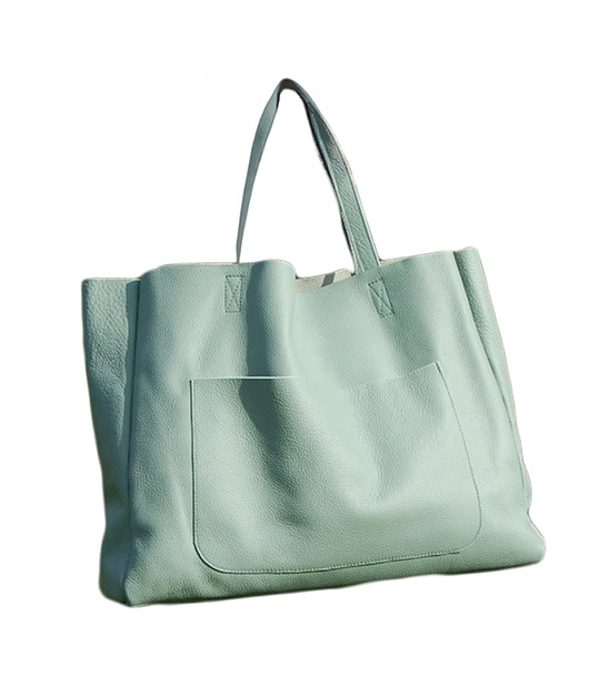 torby na ramię Duża torba damska z kieszenią na ramię ze skóry naturalnej