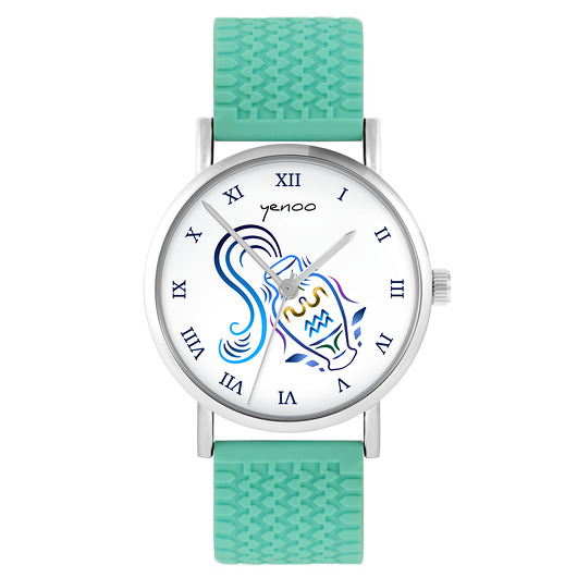 zegarki unisex Kolekcja Starlight - Wodnik - silikonowy, turkus