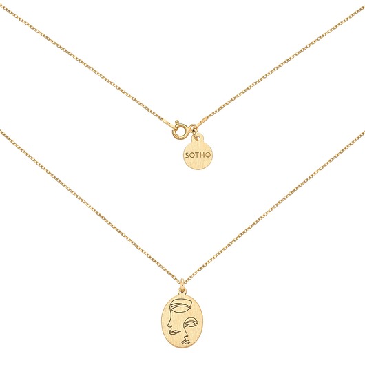 złote naszyjniki Złoty medalion Face N7