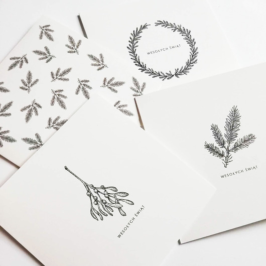 kartki świąteczne Zestaw 4 kartek świątecznych
