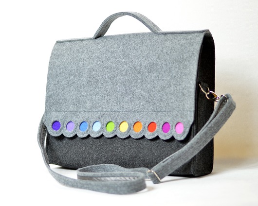 Torba Filcowa na Laptopa 15,6' z Kropkami Green Sheep