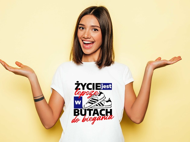 t-shirt damskie Koszulka damska oversize Życie w butach