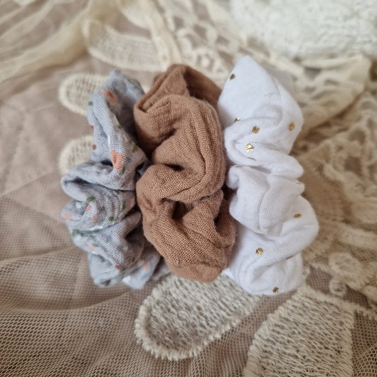 gumki do włosów Zestaw 3 scrunchie