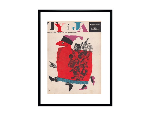 grafiki i ilustracje Oprawiona okładka miesięcznika TY i JA 12/ 1960 r, aut. Roman Cieślewicz