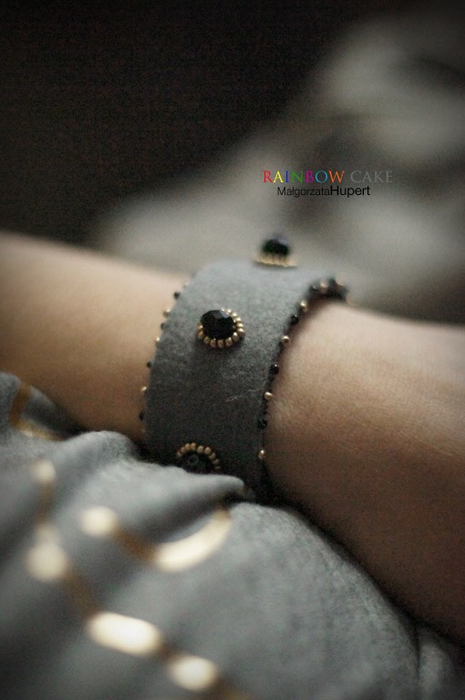 Grey with Gold - RainbowCake FlowerFelt Design