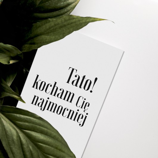 Kartka TATO, KOCHAM CIĘ NAJMOCNIEJ beleco