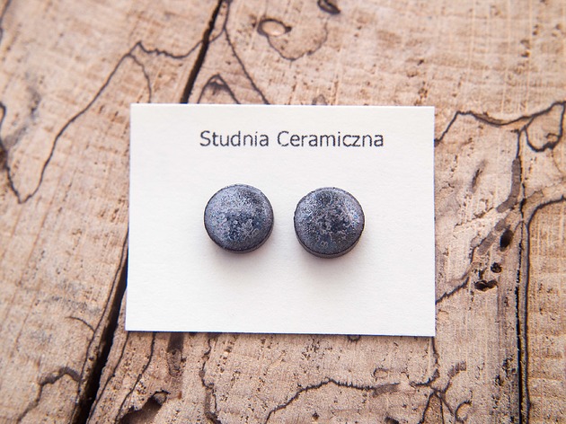 kolczyki ceramiczne Kolczyki ceramiczne "stalowe" 9mm