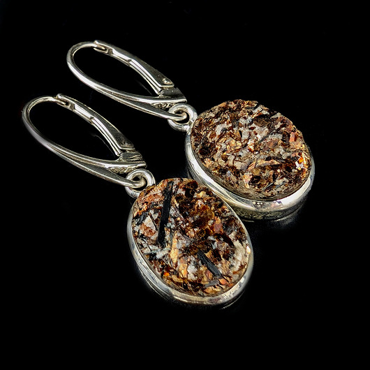 kolczyki srebrne Złociste astrofility