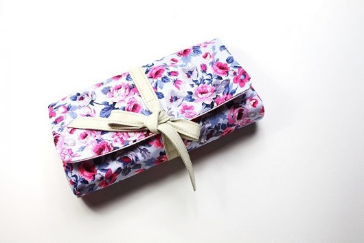 Kopertówka MiniBow Floral + Cream Leather Zuzia Górska