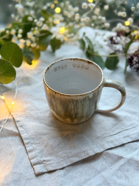kubki Kubek z napisem "Stay warm" 280ml, beż