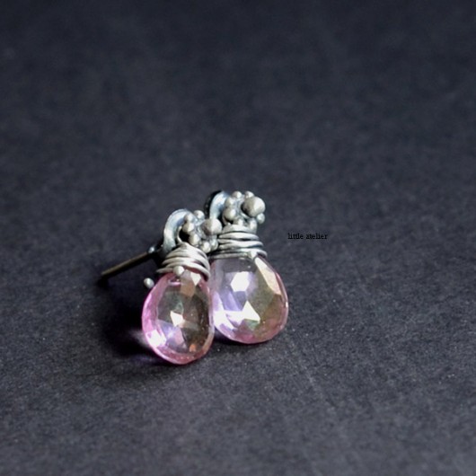 Kolczyki little flowers... drobinki z topazem little atelier