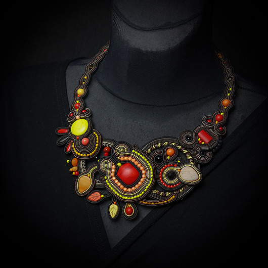 kolie Autumn Garden- naszyjnik soutache
