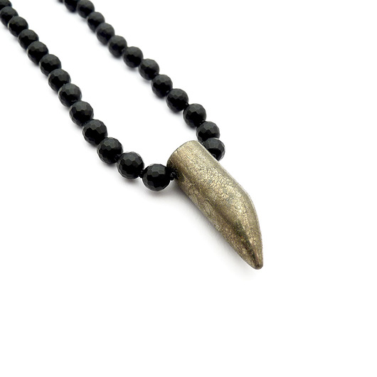 wisiory Surowy piryt naszyjnik #3