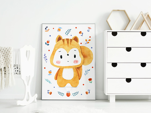 Plakat Rudy wiewiór 50x70 cm - B2 HOG STUDIO